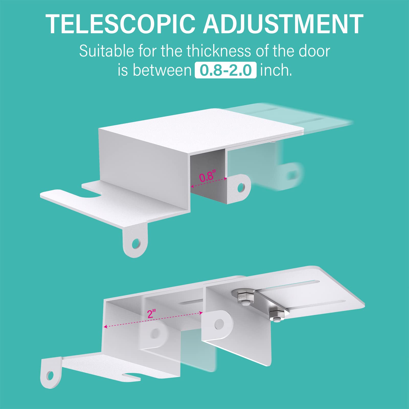 BILLROAD adjustable thickness fits 0.8-2.2 inch doors for versatile setup.