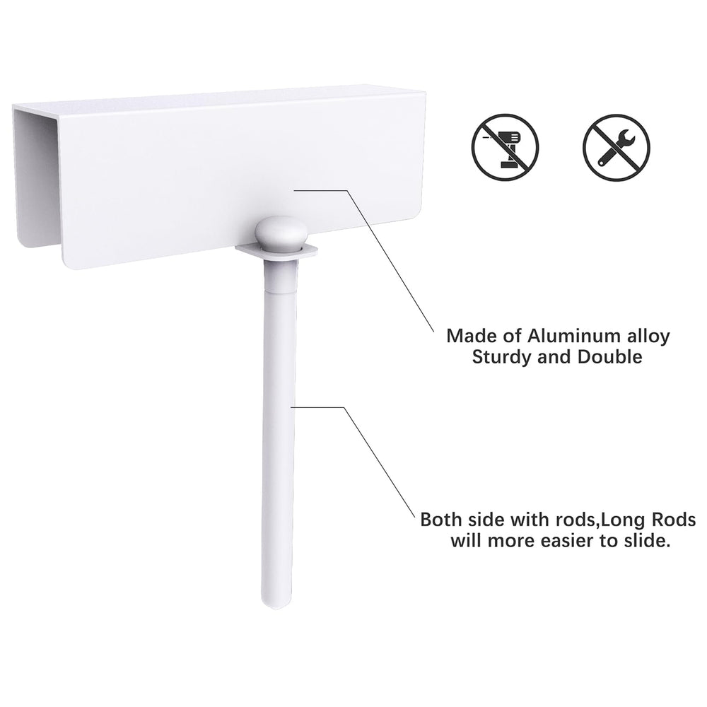 Extended slide rod detail highlighting durable aluminum construction