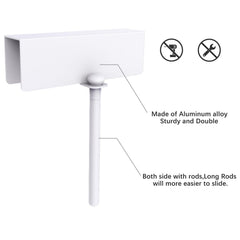 Extended slide rod detail highlighting durable aluminum construction