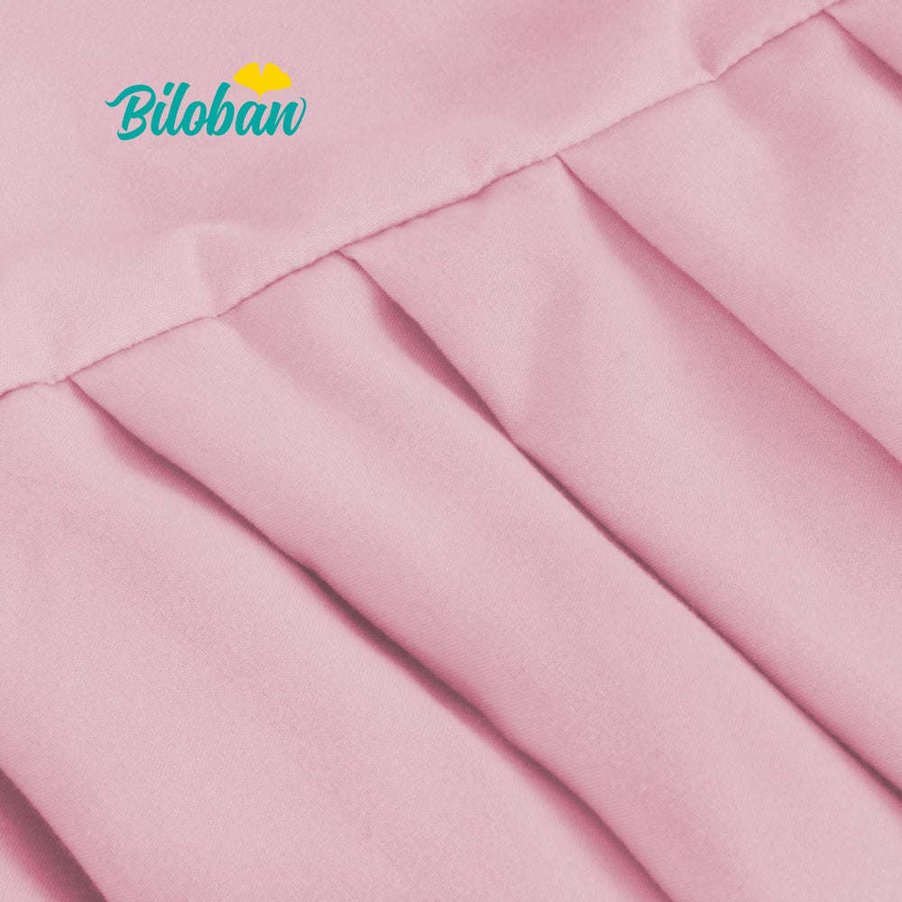 Biloban 14-inch drop crib skirt fits standard cribs for quick styling
