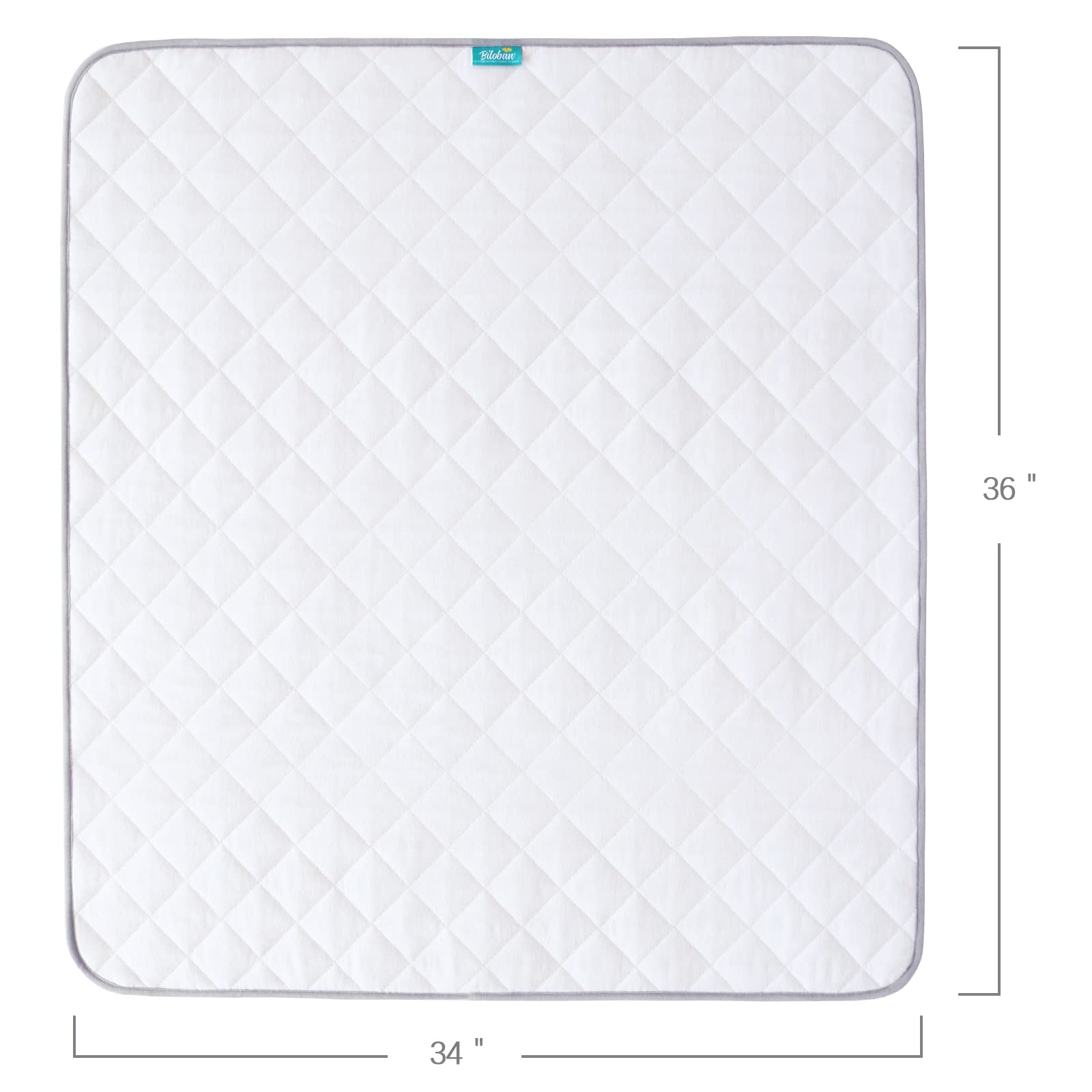 Biloban 34x36 inch coverage shown on a bed setup.
