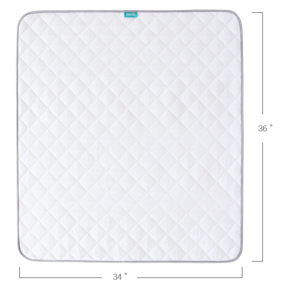 Biloban 34x36 inch coverage shown on a bed setup.