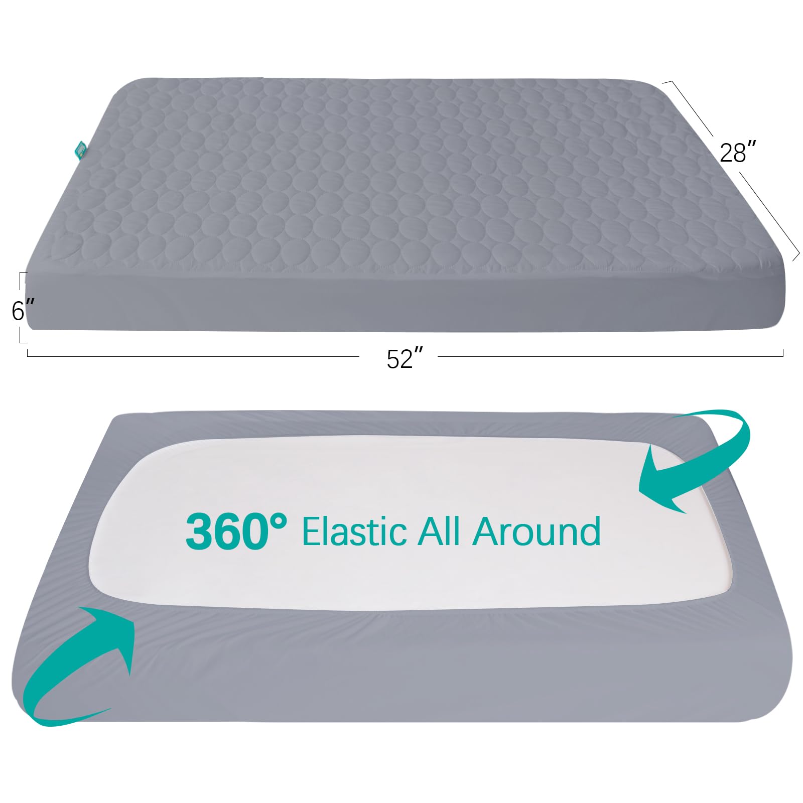 Biloban 52x28 inch protector fits standard cribs securely