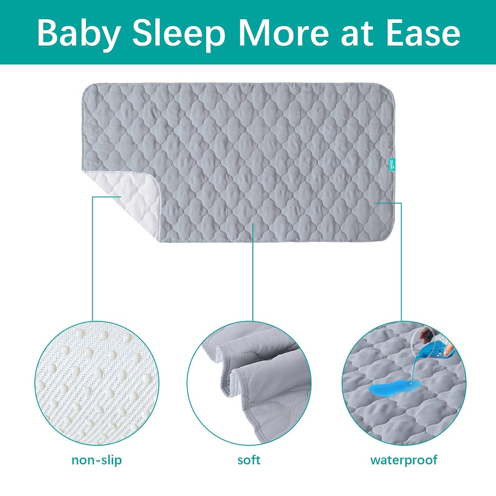 Biloban anti-slip bottom keeps the pad securely in place on the crib