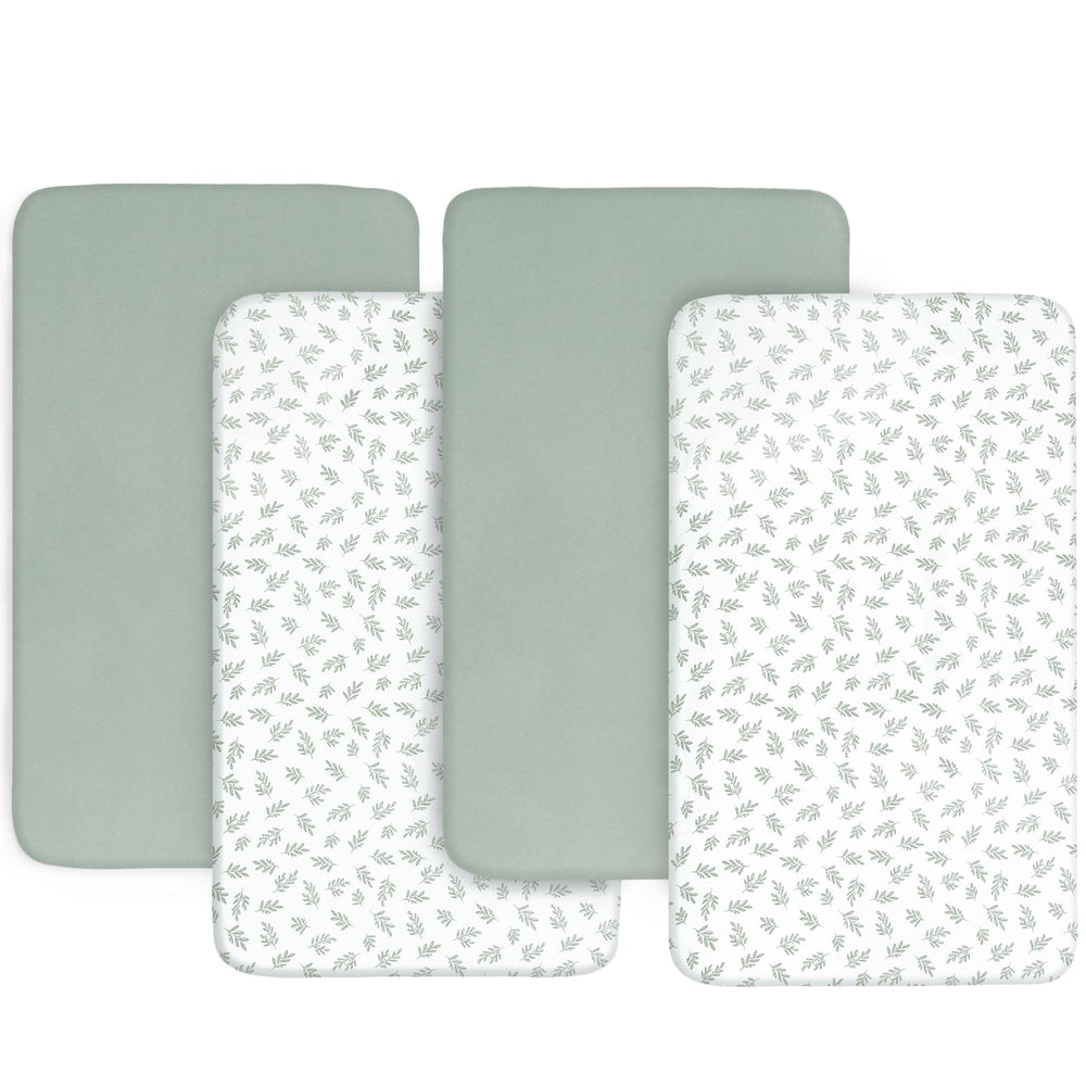 Biloban baby bassinet sheets green pack offer soft, gentle comfort for baby naps