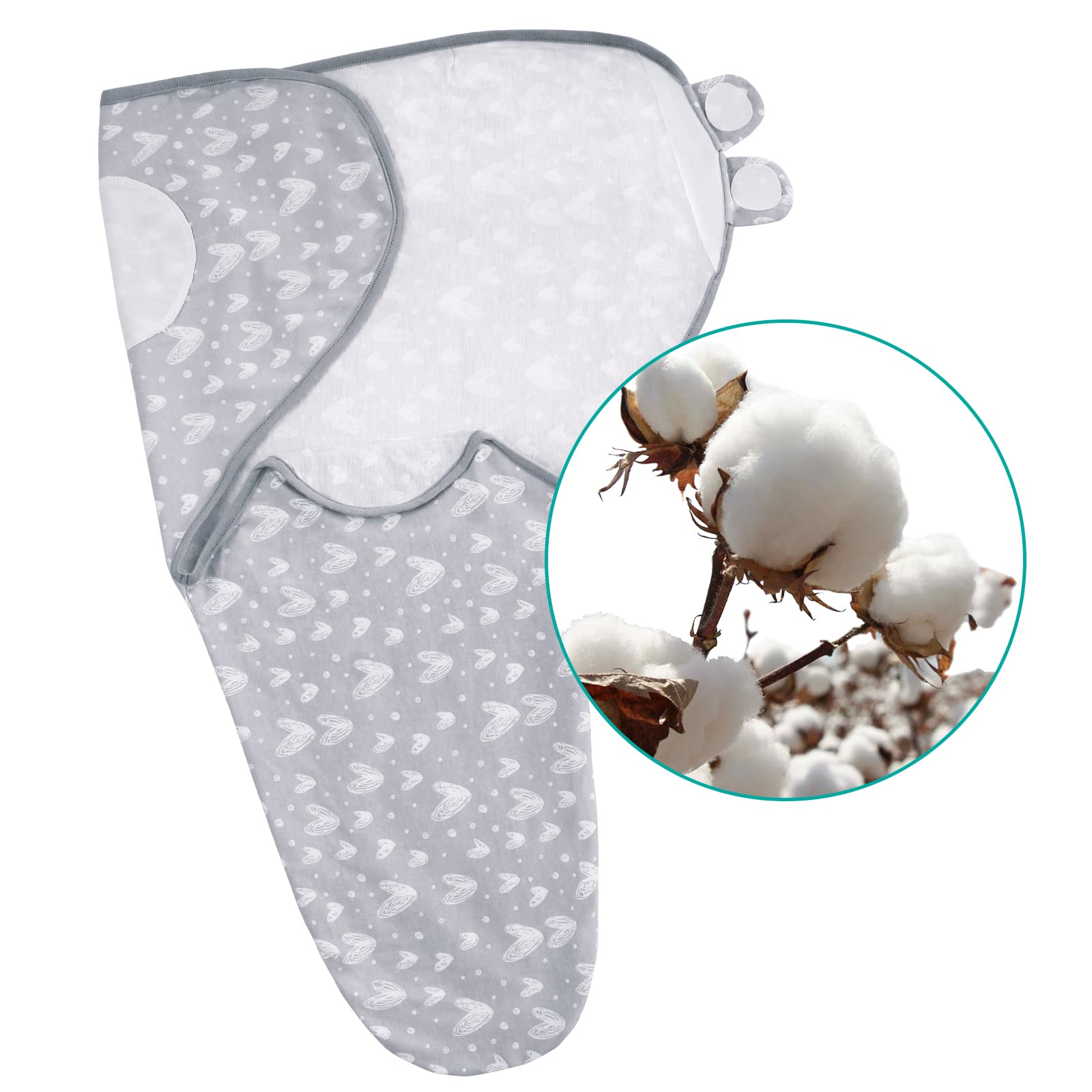 Ultra-soft cotton fabric keeps baby comfortable and breathable.