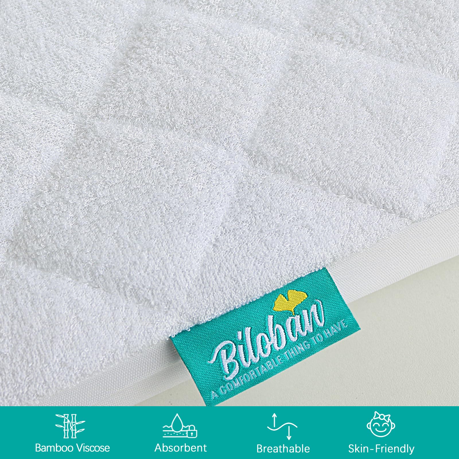 Biloban bassinest mattress protector soft viscose terry surface enhances baby comfort