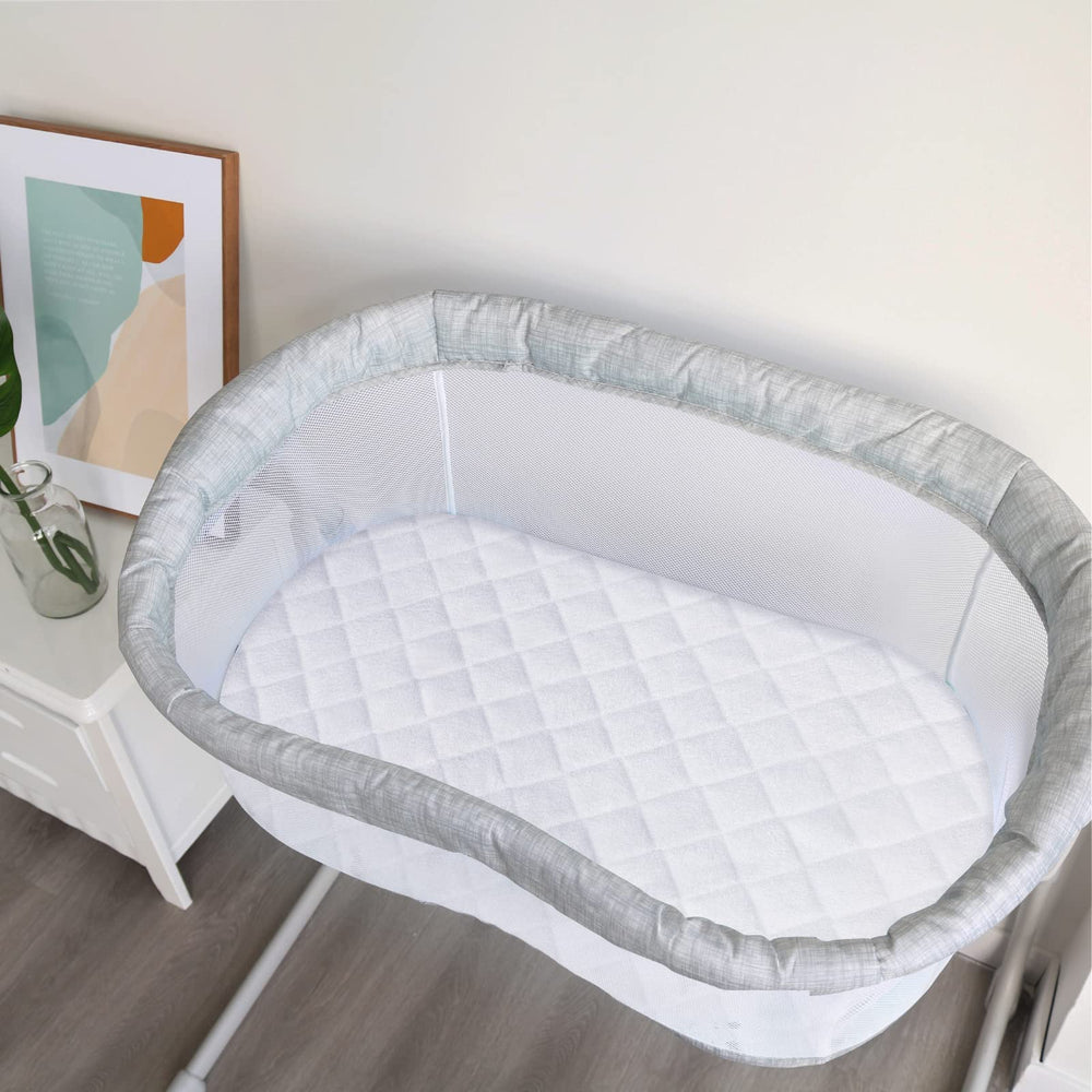 Biloban universal bassinet fit accommodates hourglass and oval bassinets with ease