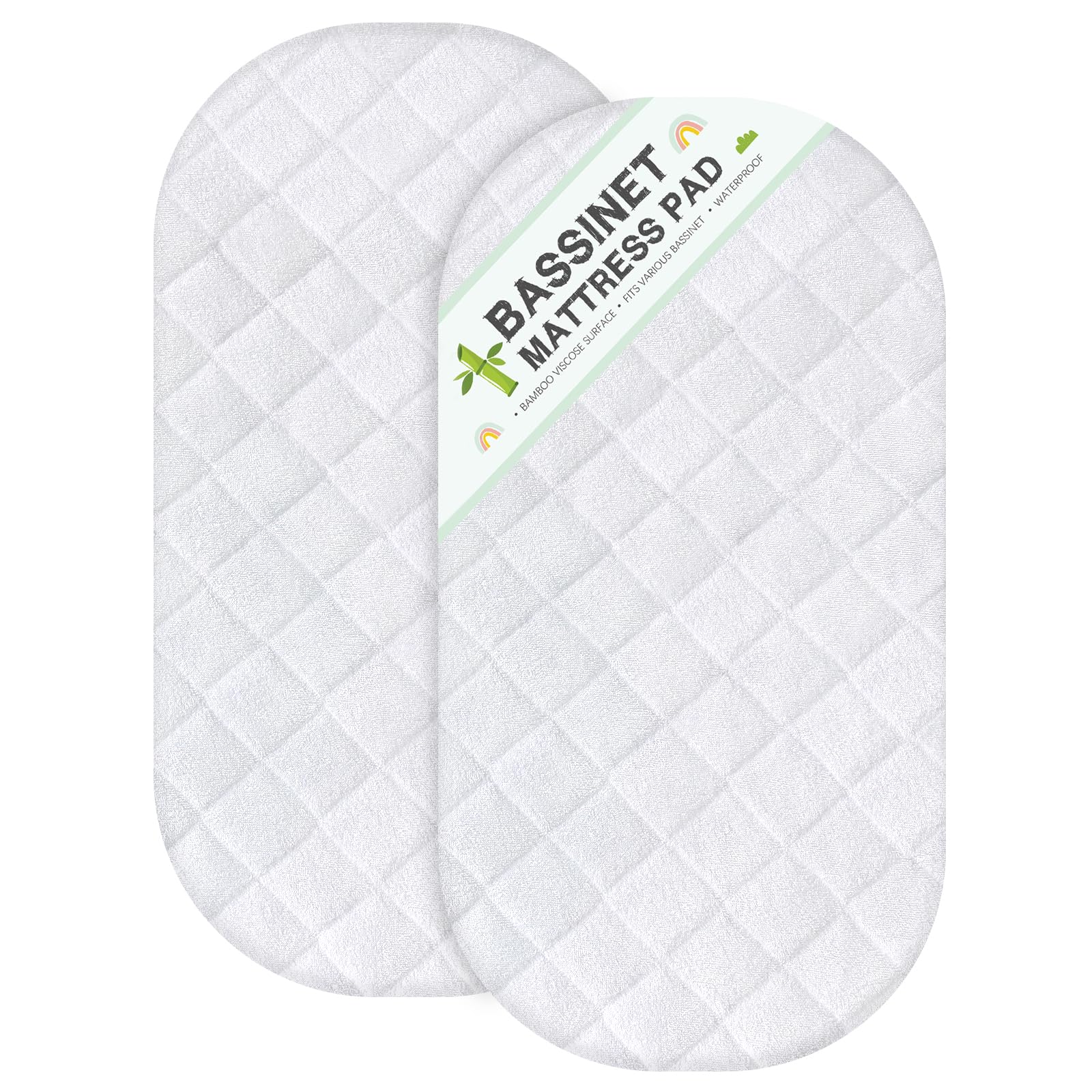 Biloban bassinet mattress pad 15x30 fits standard bassinets with secure elastic edge.
