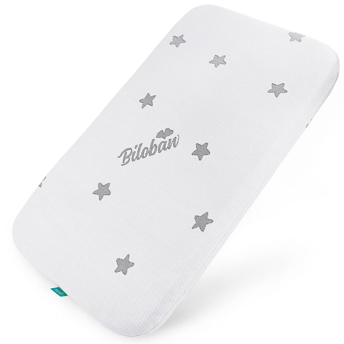 Biloban bassinet mattress pad 18x32 fit provides snug sleep surface.