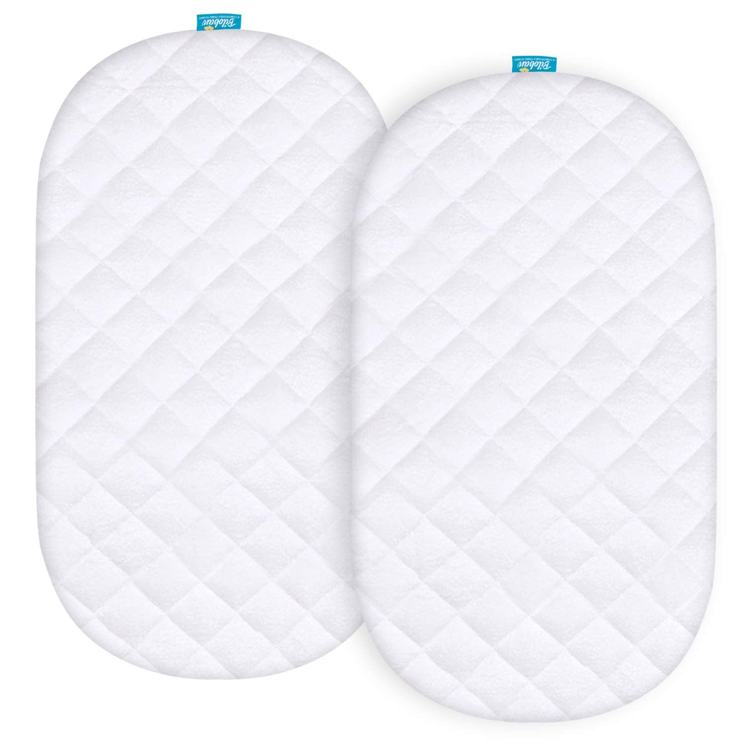 Biloban waterproof bassinet pad cover for Soothing Motions protects the mattress.