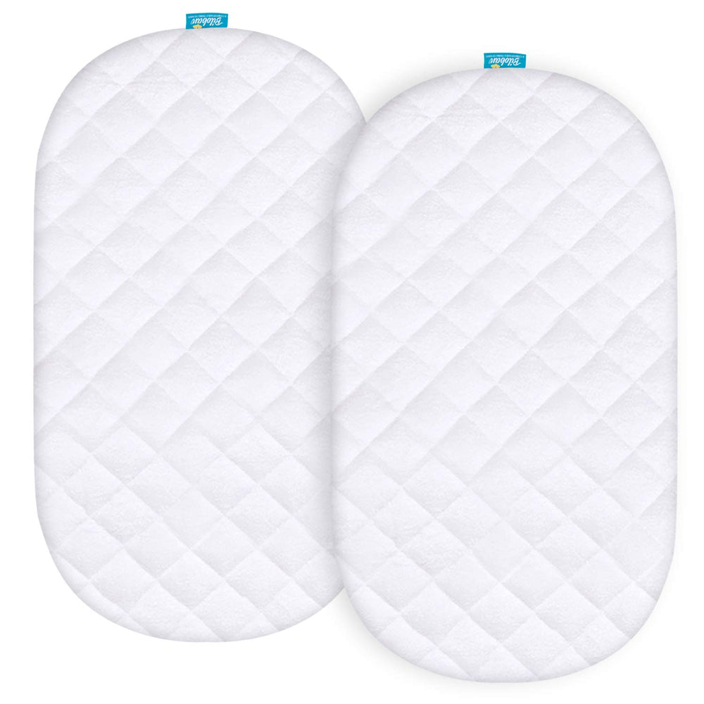 Biloban bassinet pad cover Karley waterproof 2-pack protects the mattress from spills