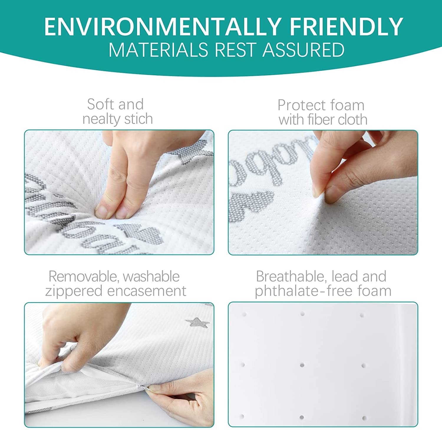 Waterproof backing on Biloban pad protects against spills and moisture.