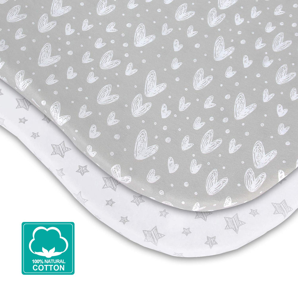 Two-pack Biloban bassinet sheets for convenient nursery prep