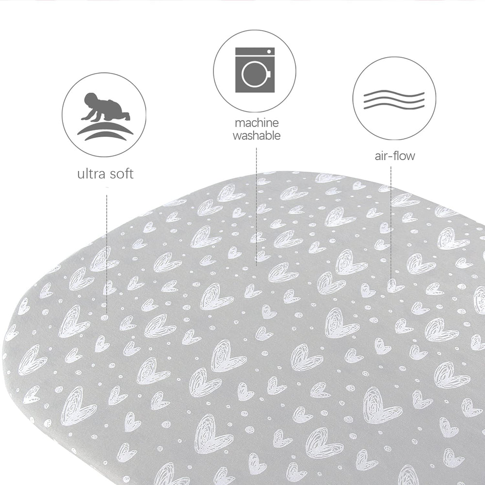 Biloban bassinet sheets 4moms breeze plus fit demonstrates secure snug fit.