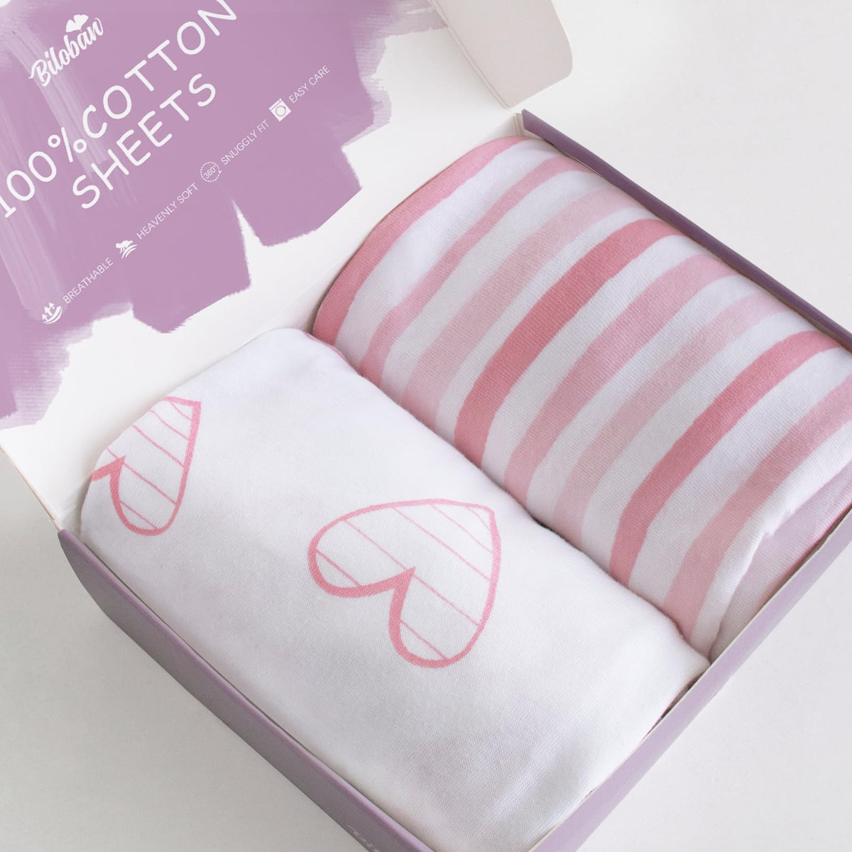 Biloban bassinet sheet in pink print fits 4moms Mamaroo for breathable baby comfort