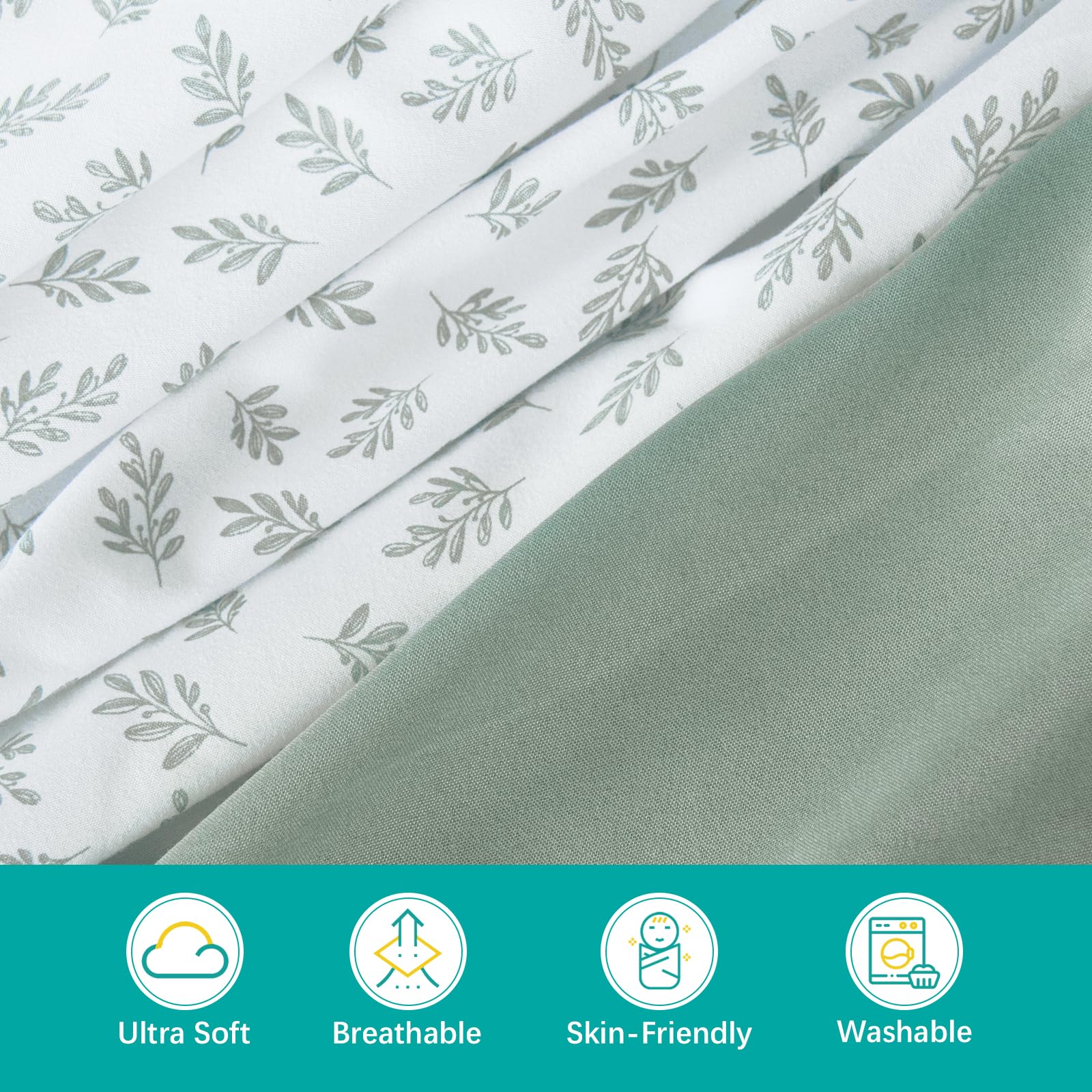 Biloban bassinet sheets with neutral prints fit multiple cradles securely
