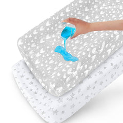 Biloban changing pad cover waterproof 2-pack, ideal for parents seeking hassle-free diaper changes.