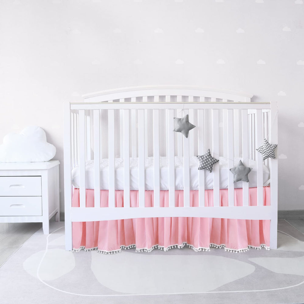 Biloban classic decorative ruffle crib skirt brightens the room without fuss