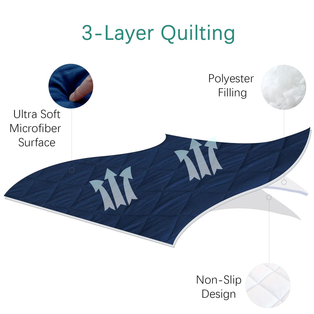 Biloban elastic edge makes installation quick and secure on portable beds.