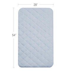 Biloban elastic edge enables quick, easy installation on Regalo My Cot