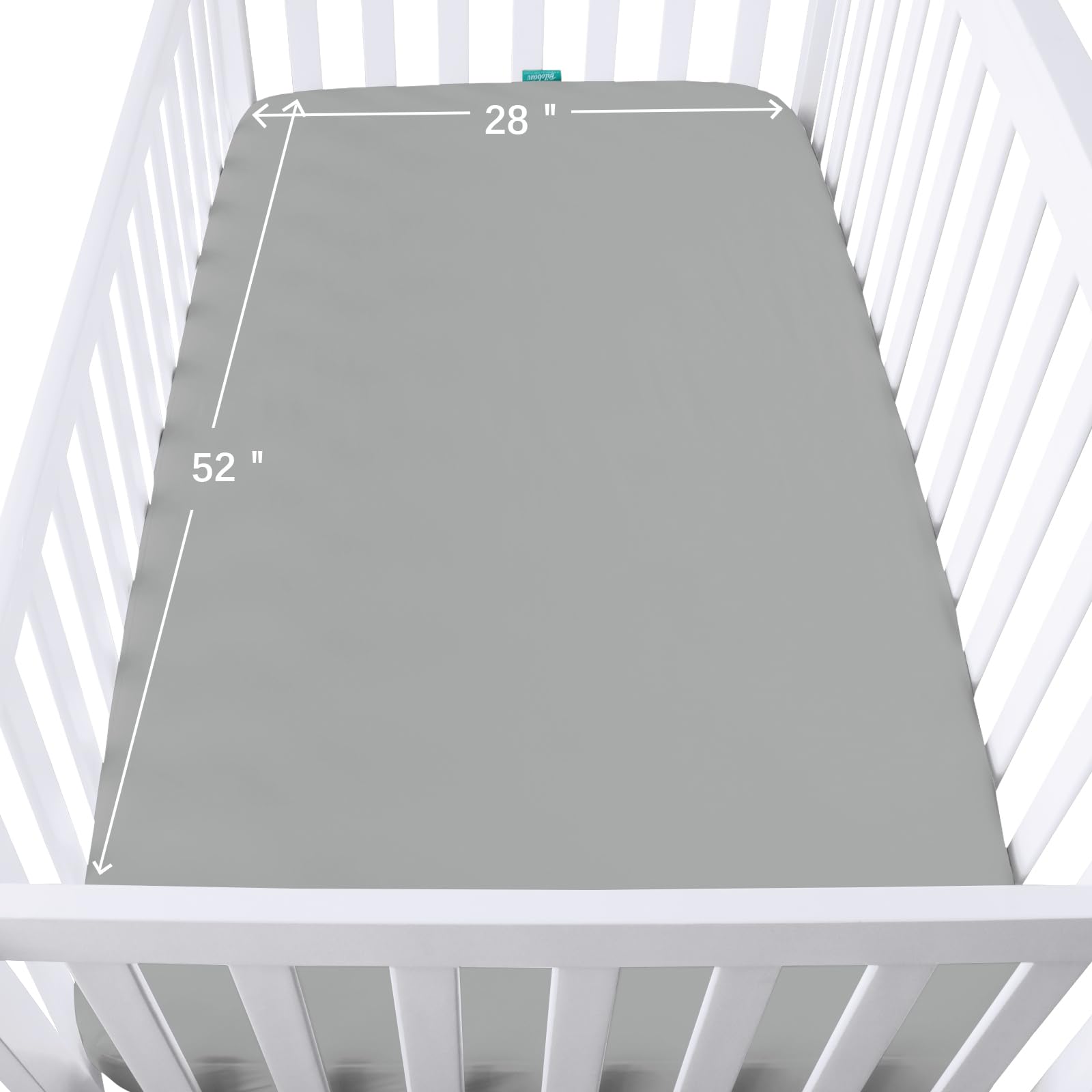 Biloban elastic-fit crib sheet stays secure through active nighttime movements.