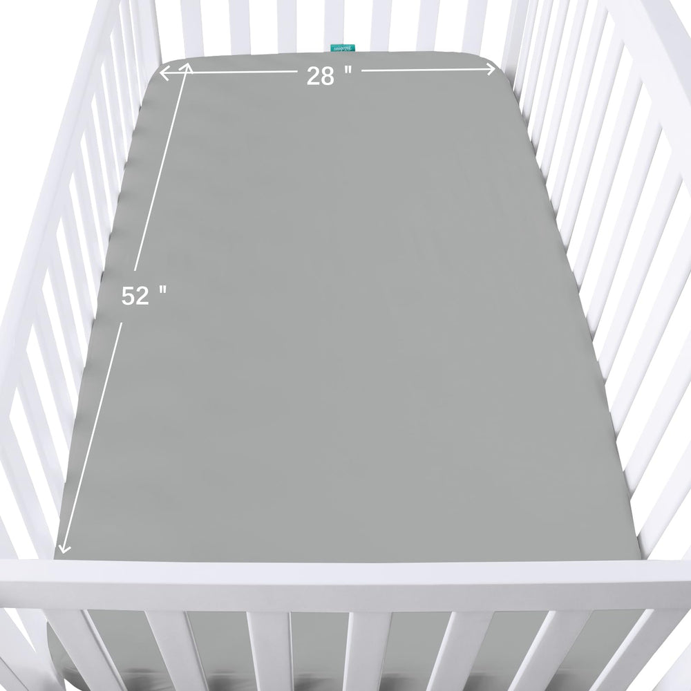Biloban elastic-fit crib sheet stays secure through active nighttime movements.