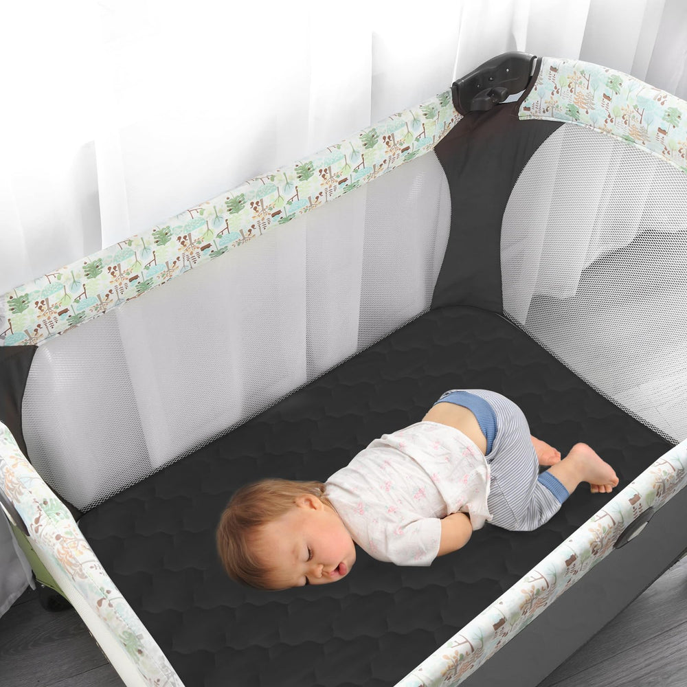 Biloban elasticized skirt keeps the protector in place during active babies