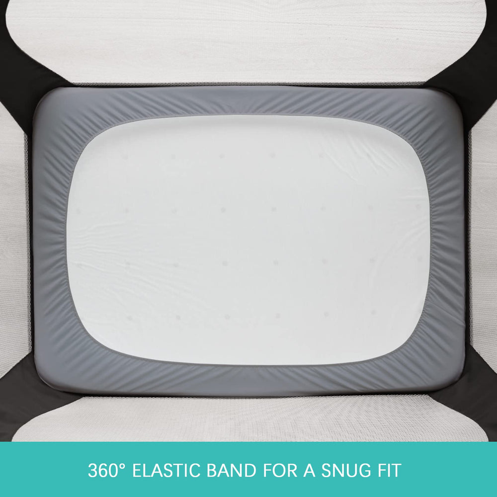 Biloban fit for 39 by 27 inch playards with a deep elastic skirt.