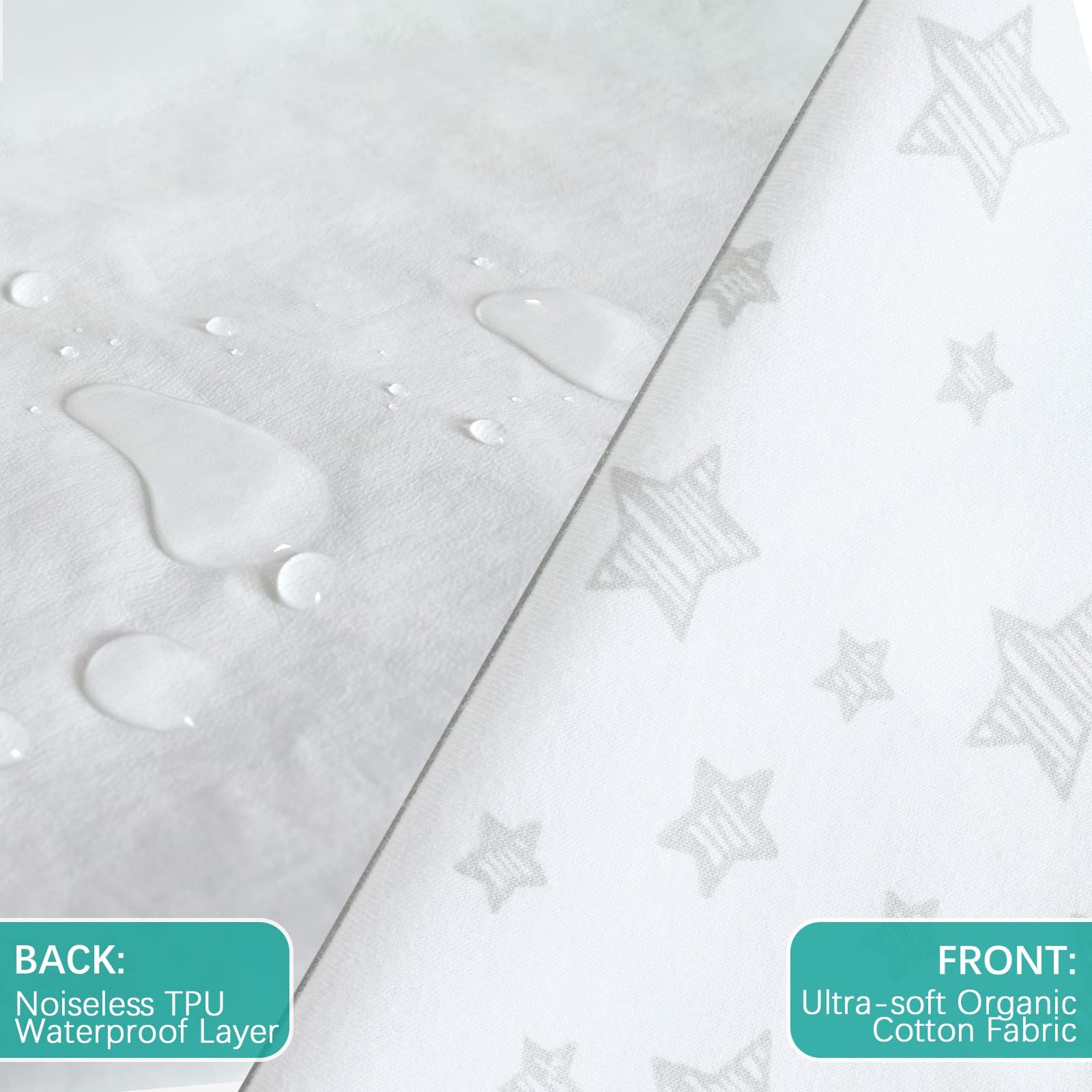 Biloban fitted crib sheet with elastic band ensuring snug fit on standard mattresses