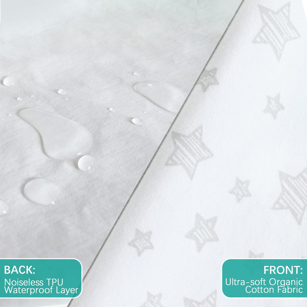 Biloban fitted crib sheet with elastic band ensuring snug fit on standard mattresses