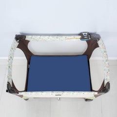 Biloban Graco pack n play-compatible sheets in grey and navy