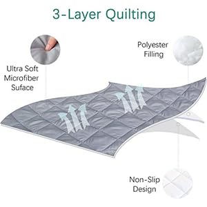 Grey Biloban quilted sheet with soft surface for toddler comfort