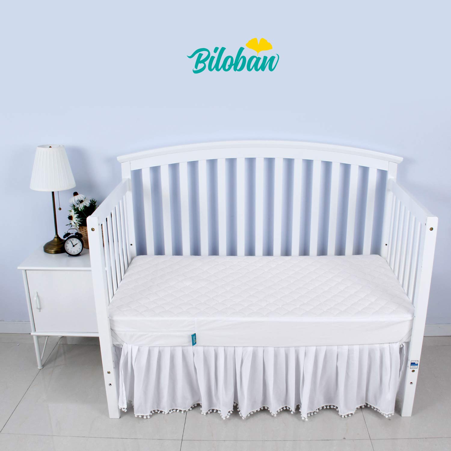 Biloban machine-washable protector simplifies cleanup after spills.