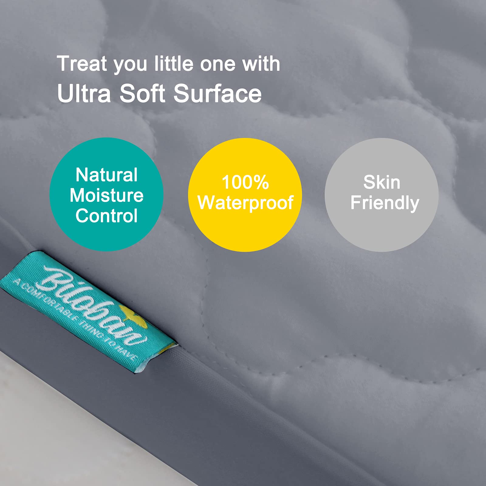 Biloban machine-washable crib mattress protector ready for easy cleaning