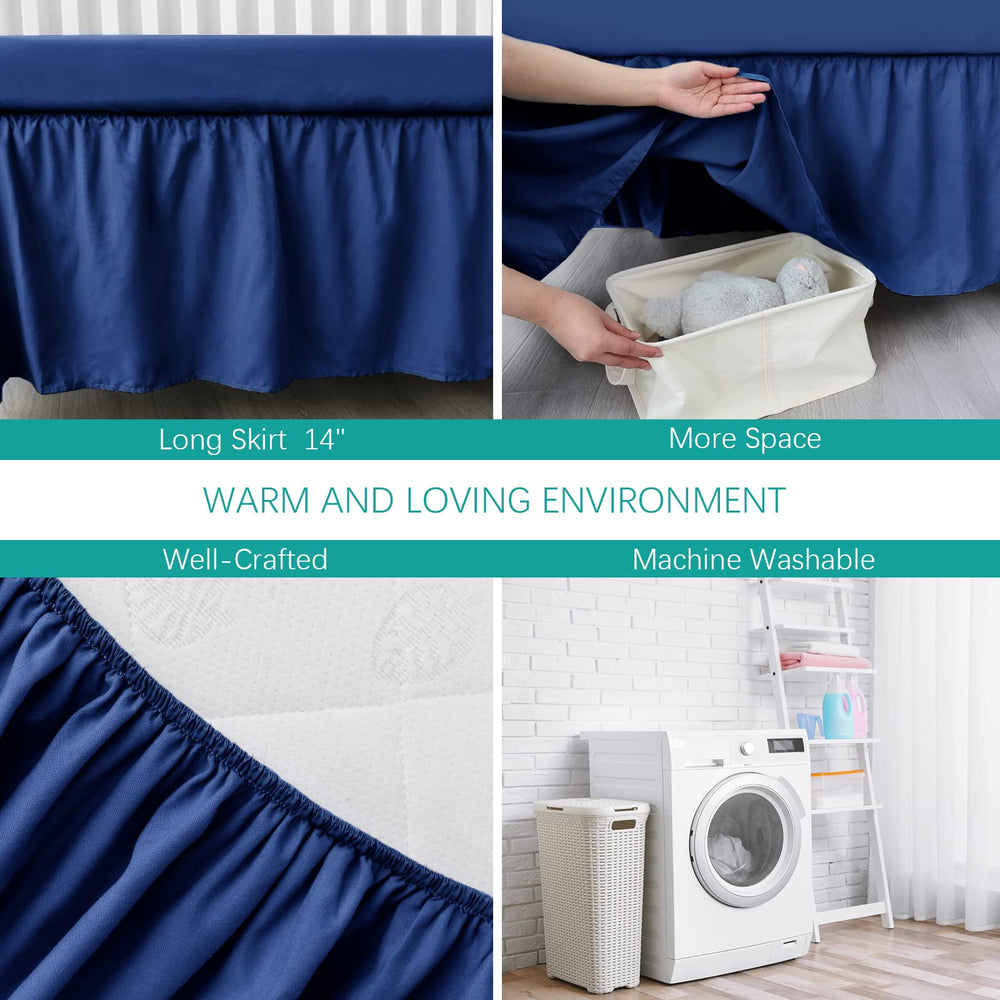 Biloban microfiber crib skirt stays soft and durable after washing.
