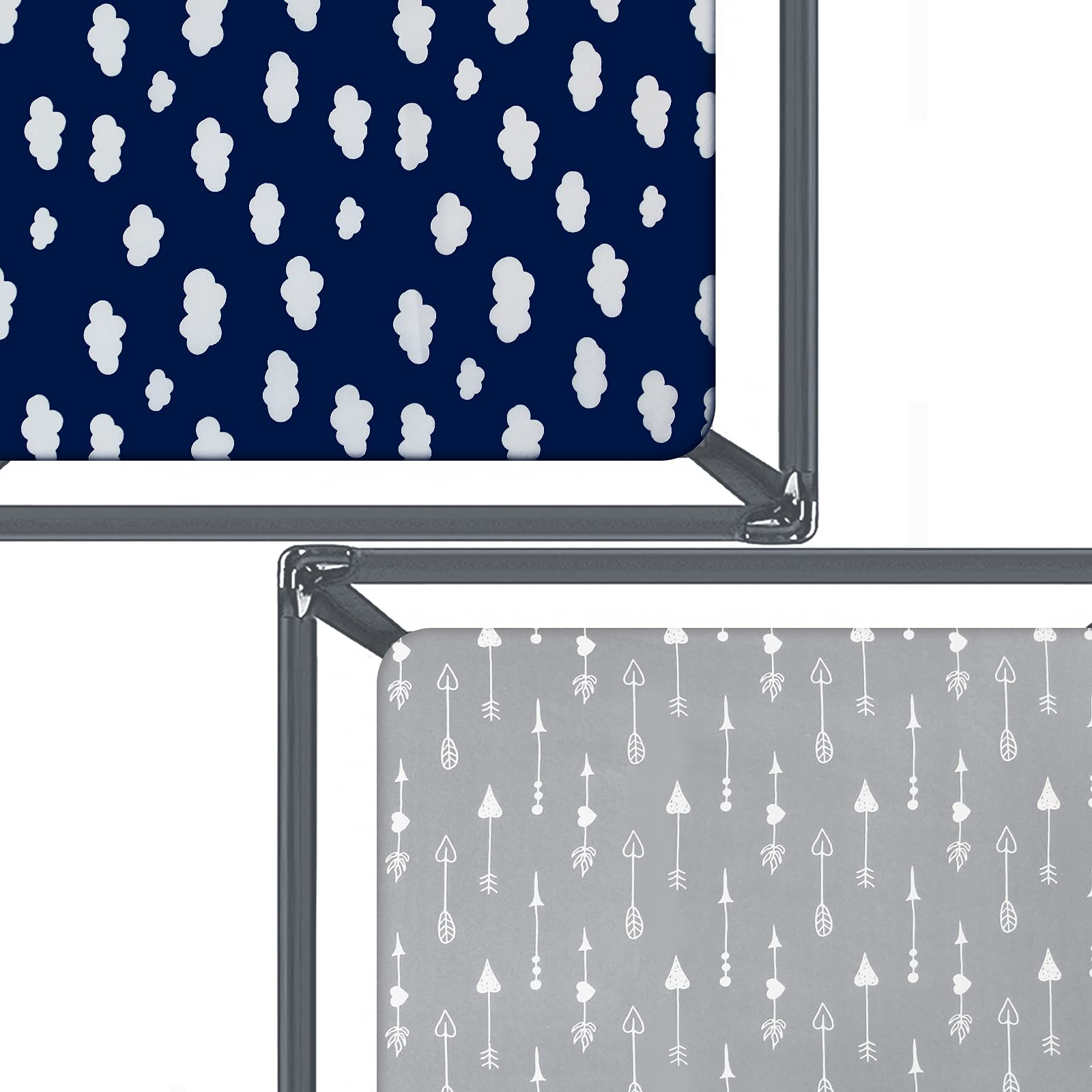 Biloban machine-washable playard sheets easy care after messy moments.