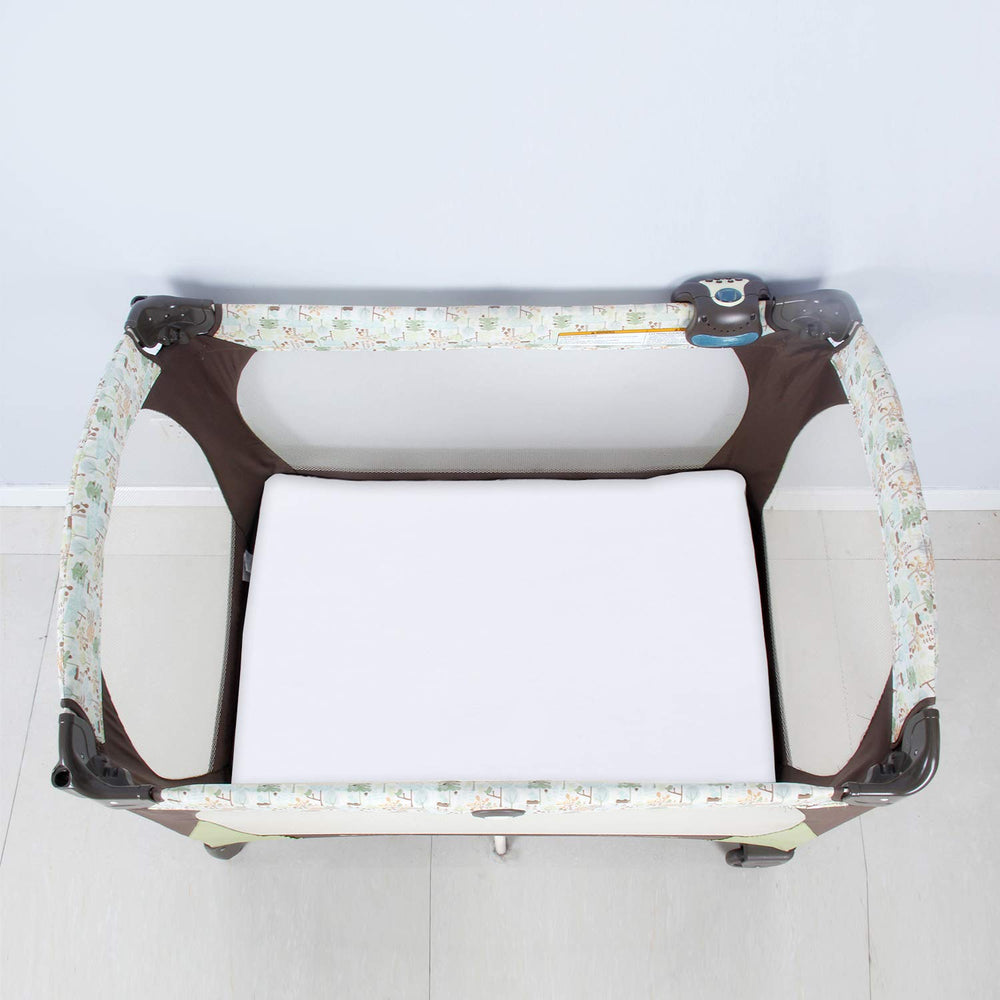 Biloban mini crib mattress fit offers snug, flat surface for peaceful naps.