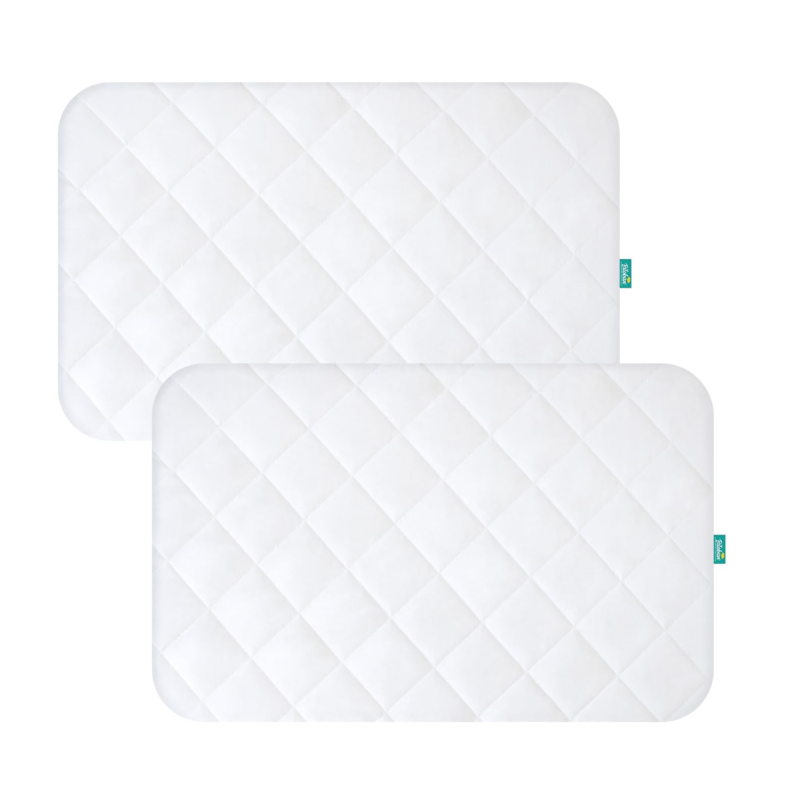 Biloban mini crib protector with perfect-fit design guards 38x24 inch mattress.