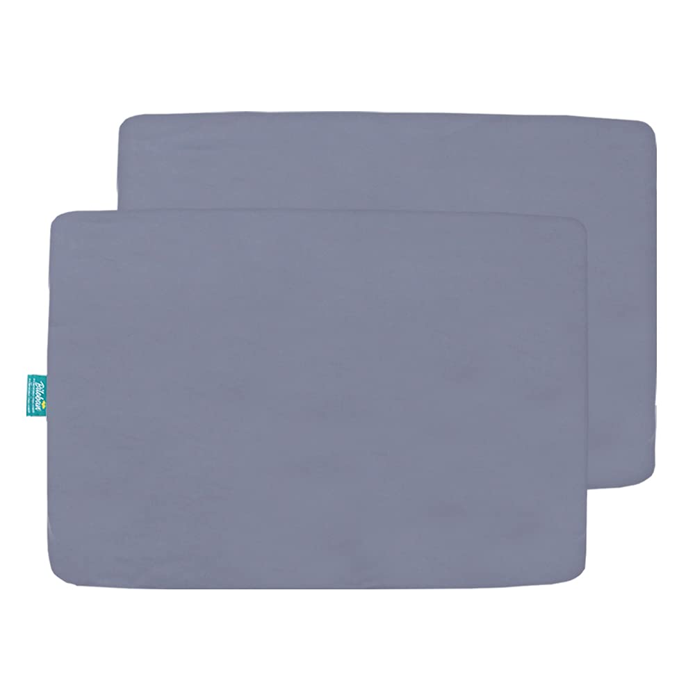 Biloban mini crib sheet grey color coordinates with nursery decor.