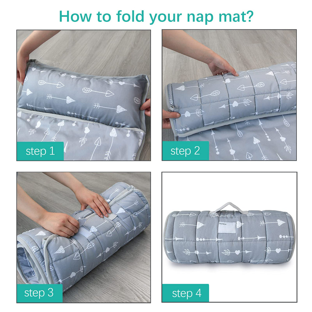 Biloban nap mat breathable fabric keeps kids comfy while sleeping.