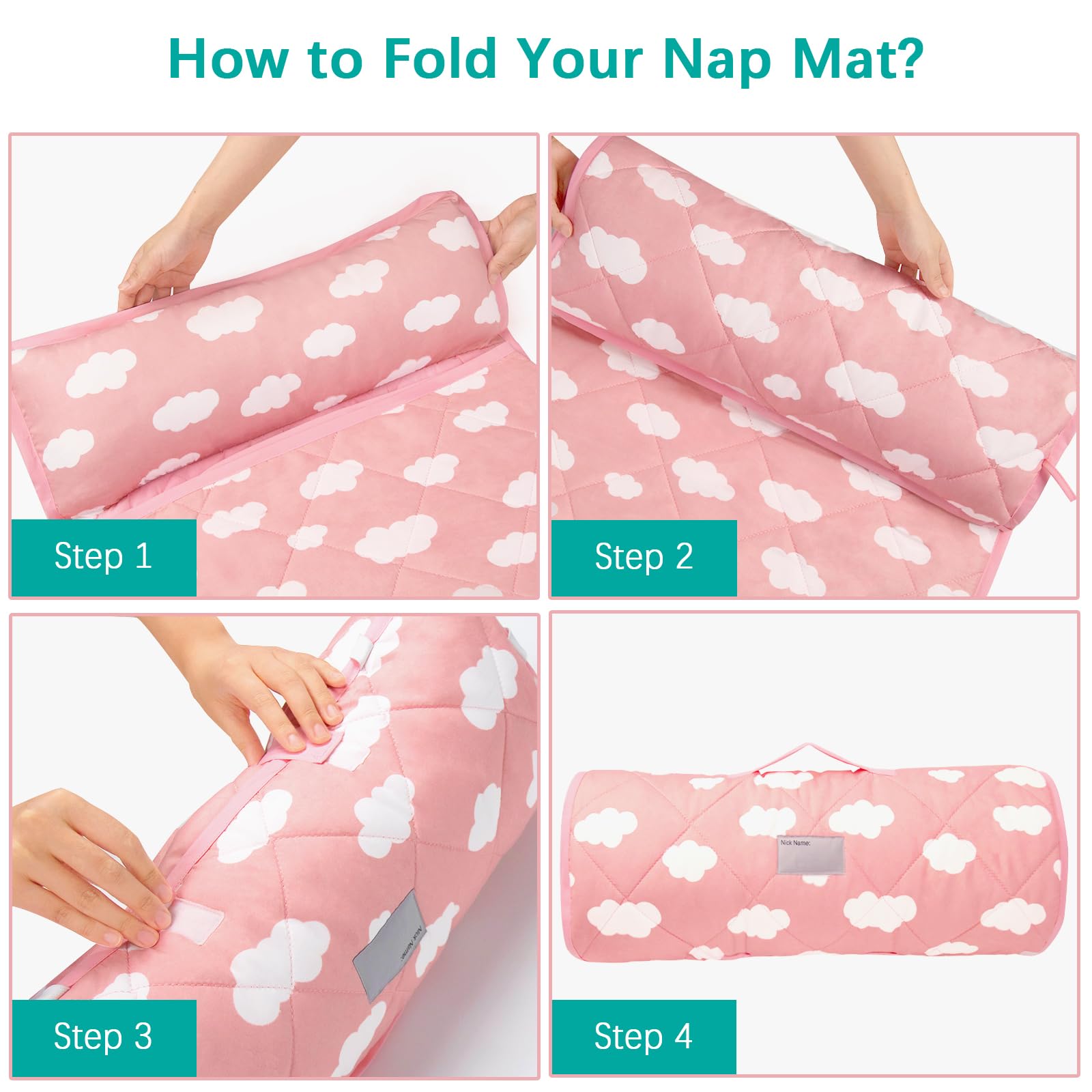 Biloban nap mat fabric is durable and easy to wash for busy caregivers.