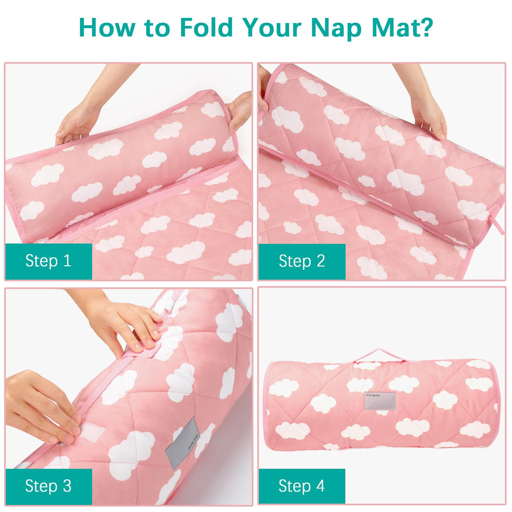 Biloban nap mat fabric is durable and easy to wash for busy caregivers.