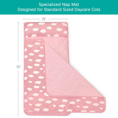 Biloban nap mat folded for travel demonstrates compact storage and easy transport.
