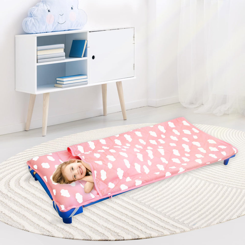 Biloban nap mat interior plush lining offers extra warmth and gentle support.