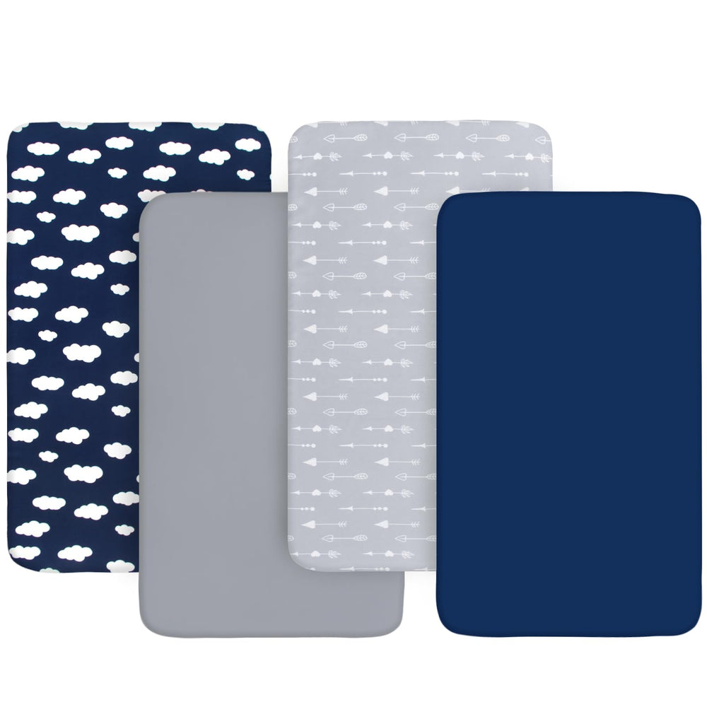 Biloban navy cloud pattern close-up reveals soft, breathable microfiber texture.