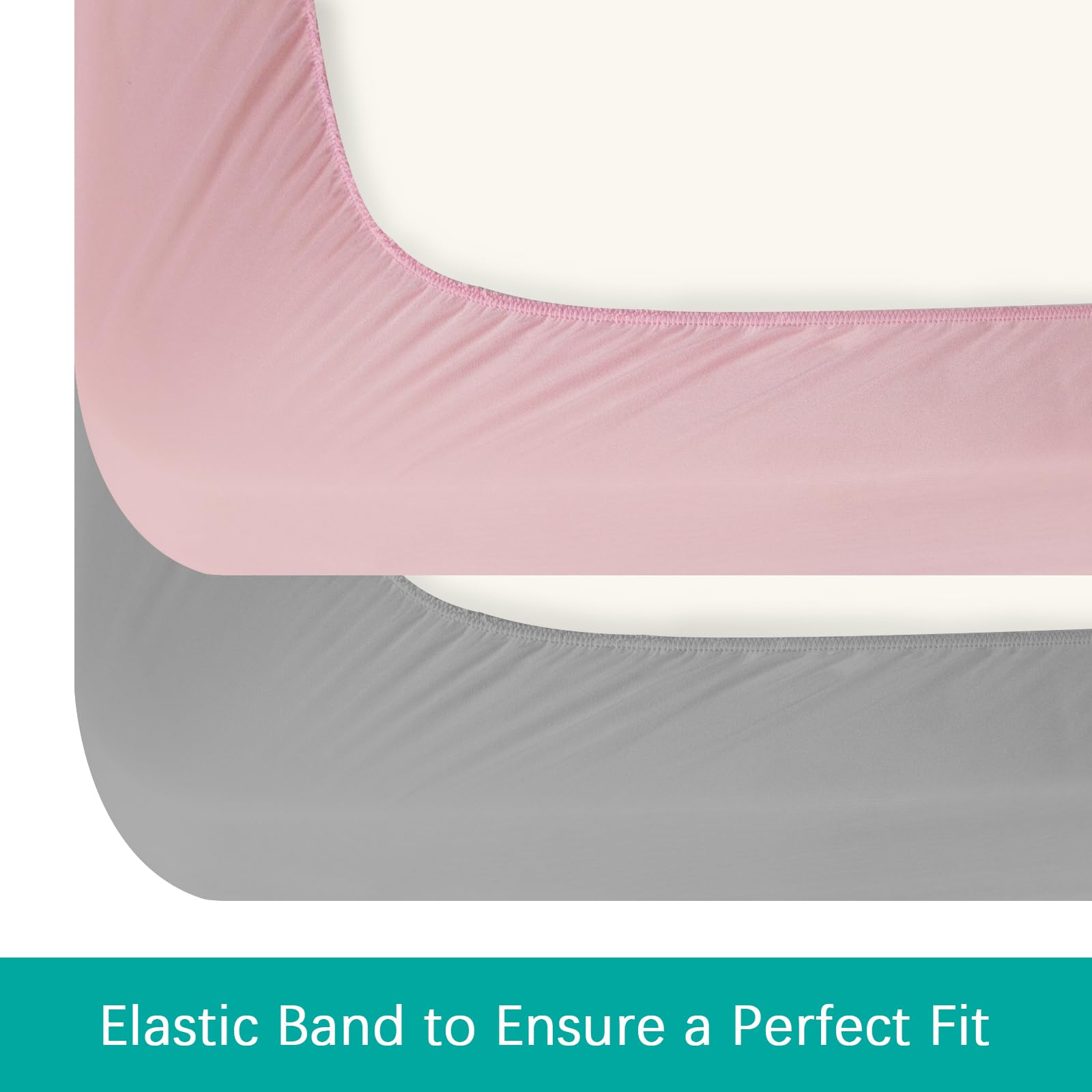Biloban neutral grey pink crib sheets suit any nursery style