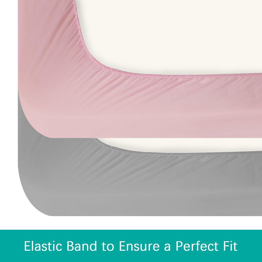Biloban neutral grey pink crib sheets suit any nursery style