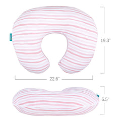 Biloban nursing pillow cover gray pattern close-up highlights breathable fabric.