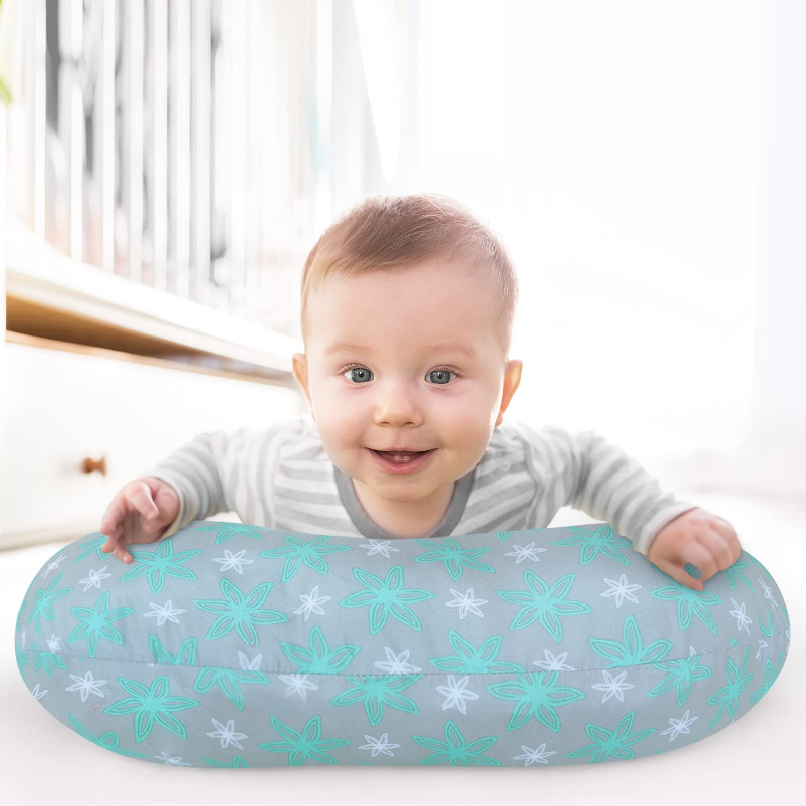 Biloban nursing pillow cover soft microfiber close-up shows gentle, skin-friendly texture